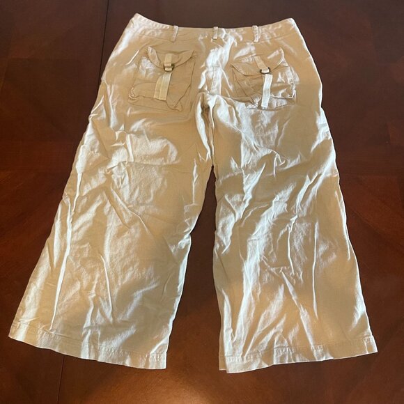 Speechless Womens Wide Leg capri Sand Linen/Rayon Pants Size 7 cropped - Picture 2 of 11